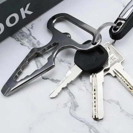 Kubaton Multi-Outils EDC en Acier Inoxydable – Porte-Clés de Défense Compact et Polyvalent