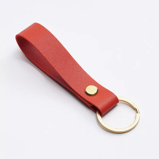 Modern Vegan Leather Wristlet with Key Ring and Wrist Strap
