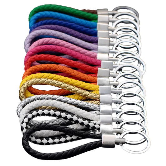 Bracelet Corde Tressée en Cuir Végan avec Anneau en Acier – Élégance & Résistance